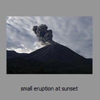 small eruption at sunset